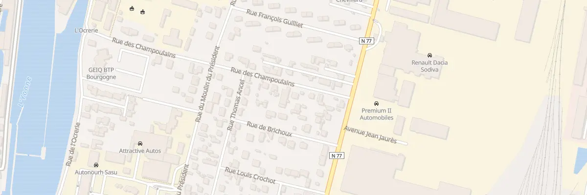 Plan du 7 Rue des Champoulains à Auxerre