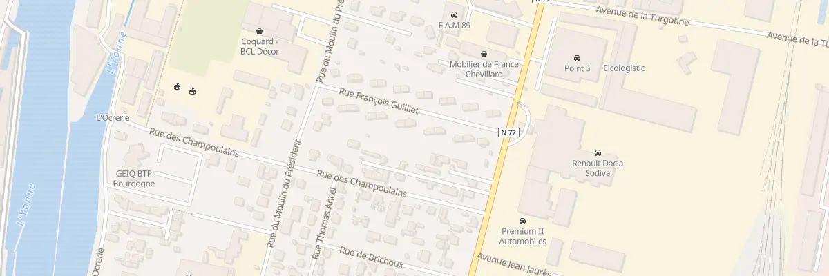 Plan du 11 Rue François Guilliet à Auxerre