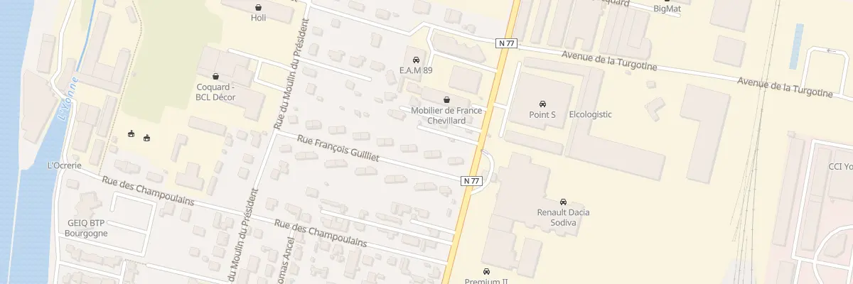 Plan du 8 Rue François Guilliet à Auxerre