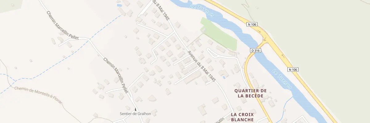 Plan du 4 Vc Qrt du Chambon à Florac Trois Rivières