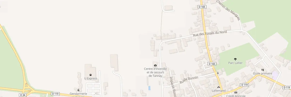 Plan du 25 Rue des Fossés de l’Ouest à Tannay