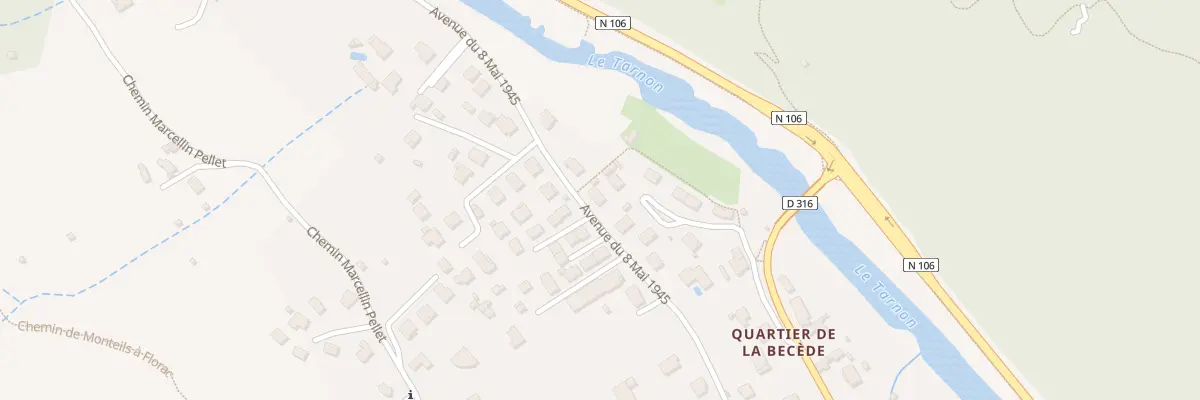 Plan du 26 Av du Huit Mai 1945 à Florac Trois Rivières