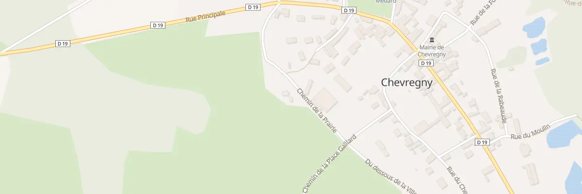 Plan du 1 Che de la Prairie à Chevregny