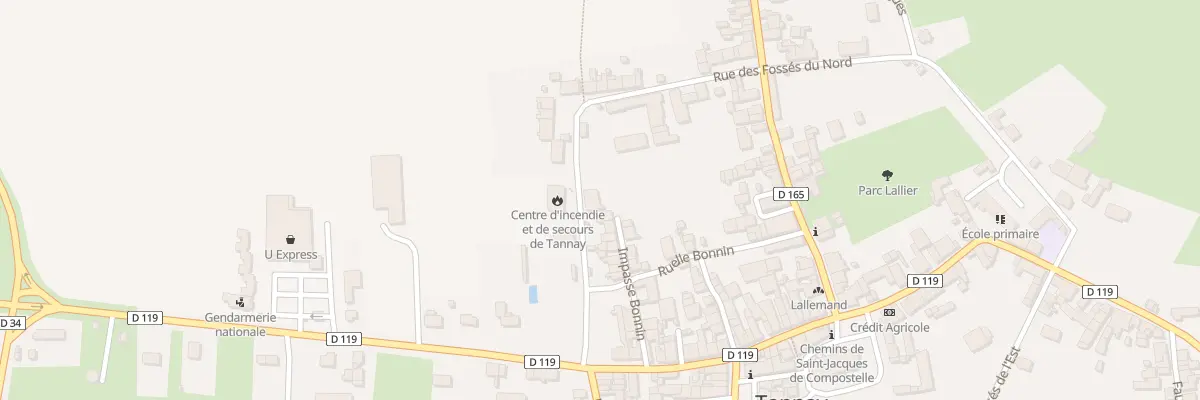 Plan du 36 Rue des Fossés de l’Ouest à Tannay