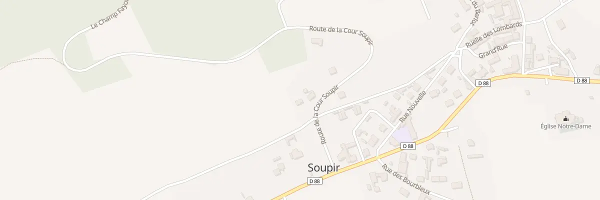 Plan du 2 Rte de la Cour Soupir à Soupir