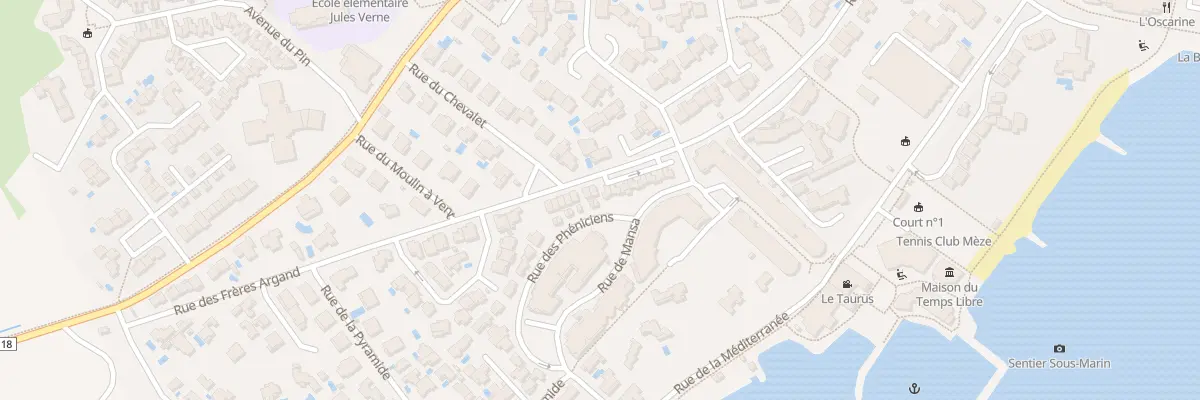 Plan du 2 Rue des Phéniciens à Mèze
