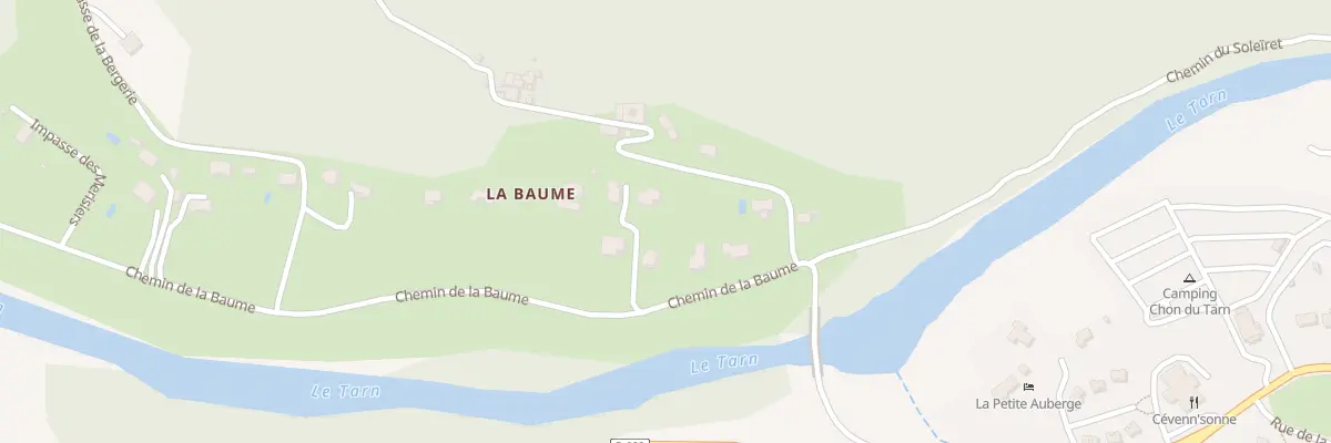Plan du 5245 La Baume à Bédouès-Cocurès