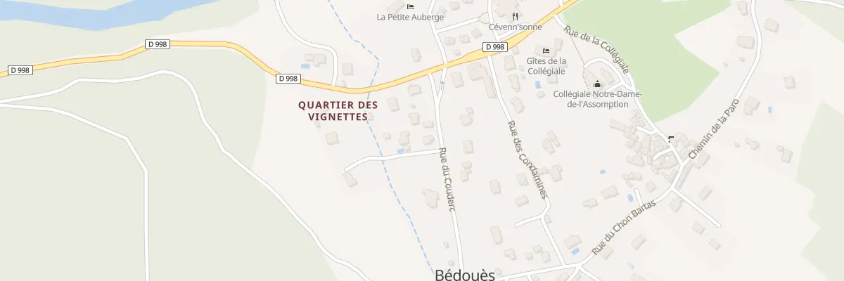 Plan de la Rue du Couderc à Bédouès-Cocurès