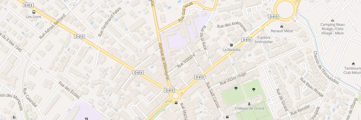 Plan du 3 Rue Voltaire à Mèze