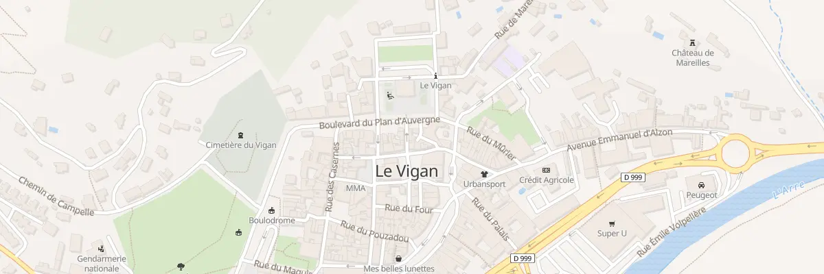 Plan du 1 Rue de l’Hotel de Ville au Vigan