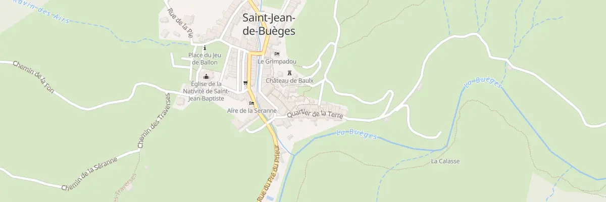 Plan de la Rue de Tras Castel à Saint-Jean-de-Buèges