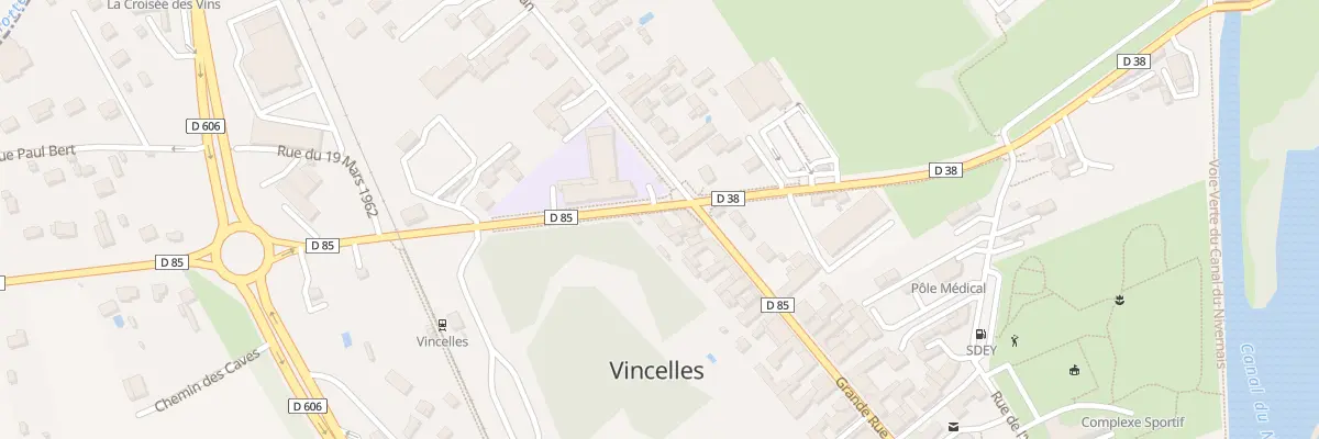 Plan du 1B Av de la Gare à Vincelles