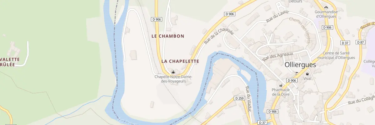 Plan du 52 Rue Mal de Lattre de Tassigny à Olliergues