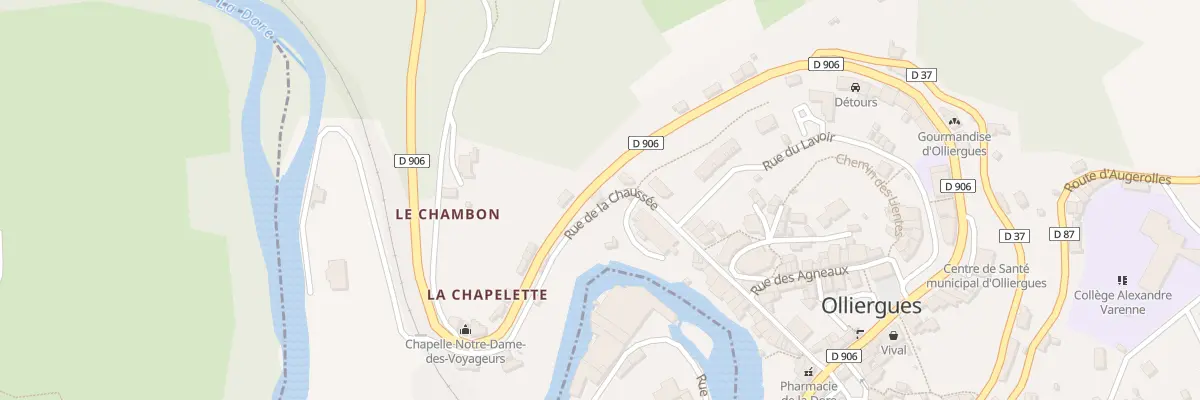 Plan du 20 Rue de la Chaussée à Olliergues