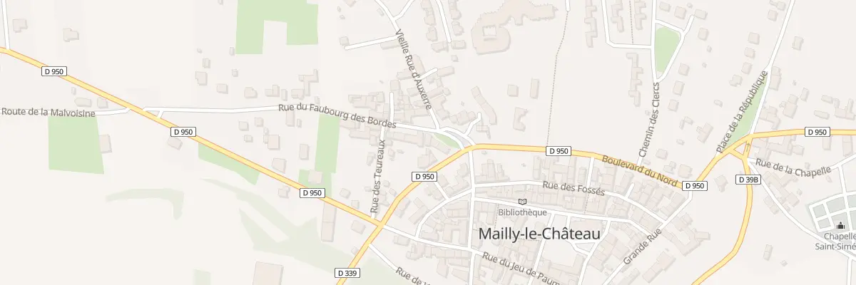 Plan du 1 Rue du Faubourg des Bordes à Mailly-le-Château