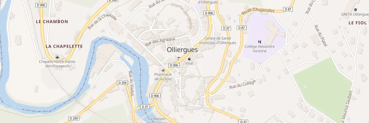Plan du 8 Rue Mal de Lattre de Tassigny à Olliergues
