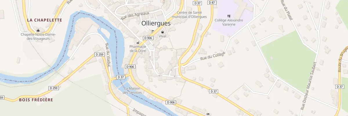 Plan du 10 Rte du Brugeron à Olliergues