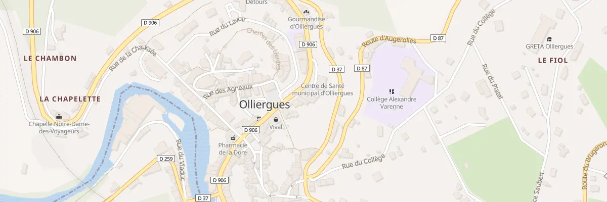 Plan du 24 Rue Mal de Lattre de Tassigny à Olliergues