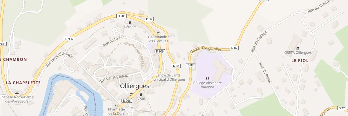 Plan du 7 Rte du Brugeron à Olliergues