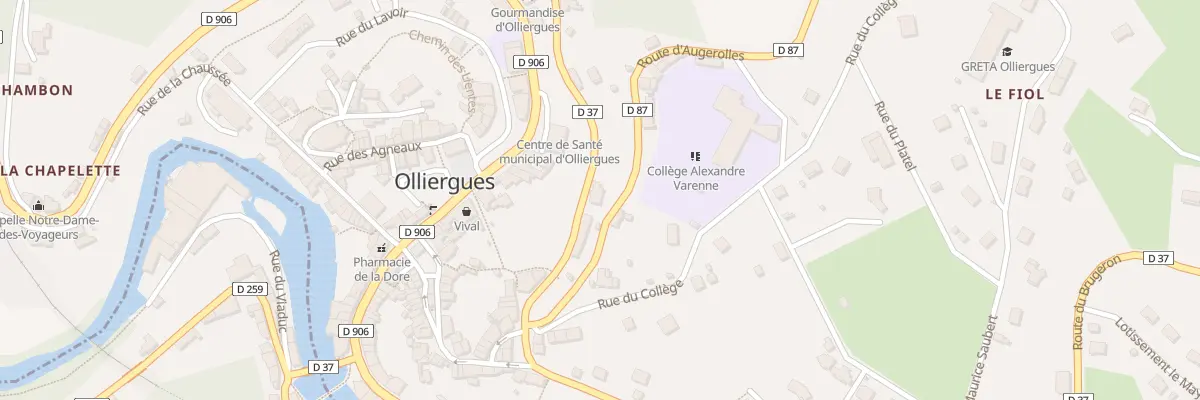 Plan du 15 Rte du Brugeron à Olliergues