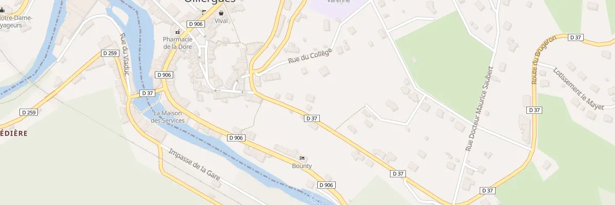 Plan du 23 Rte du Brugeron à Olliergues