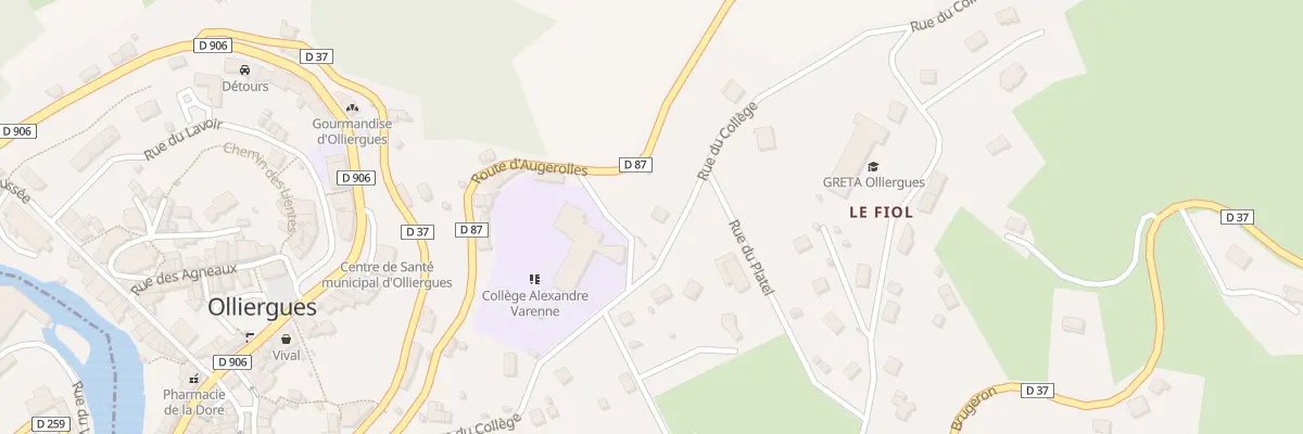 Plan du 9 Rte du College à Olliergues