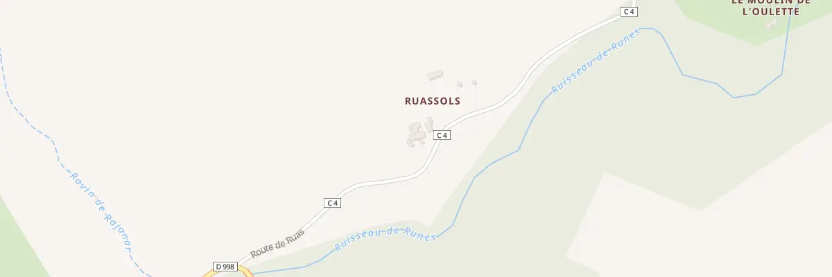 Plan du 5121 Ruassals à Bédouès-Cocurès