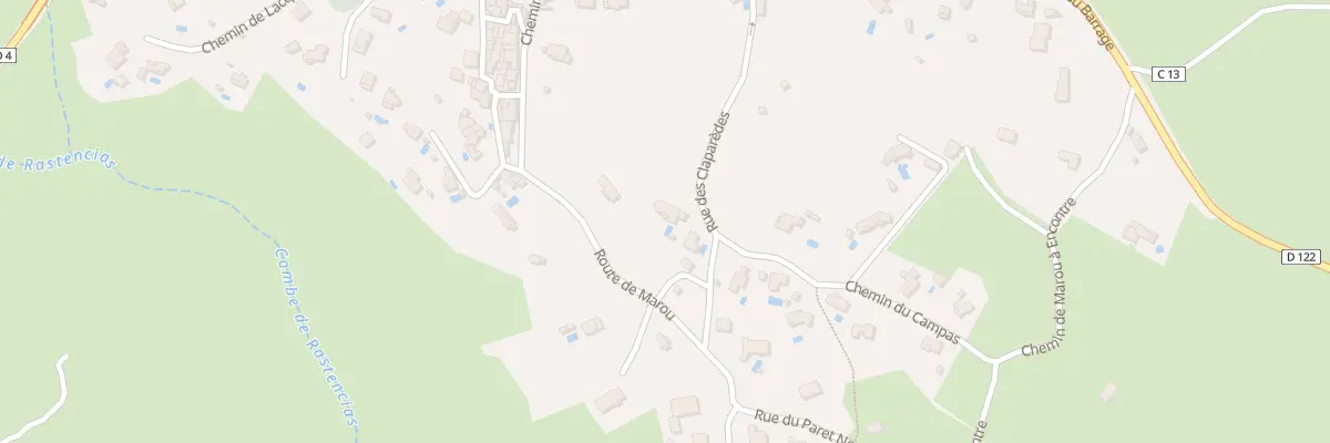 Plan de la Rue des Claparedes à Causse-de-la-Selle