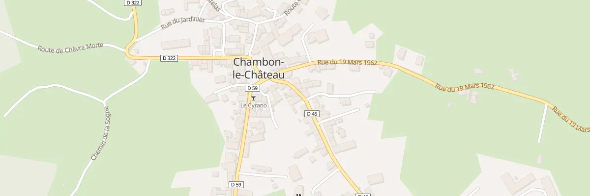 Plan du 5055 Chambon Le Chateau Village à Bel-Air-Val-d’Ance