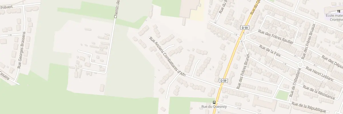 Plan du 33 Rue Anciens Combattants d’Afn à Quiévrechain