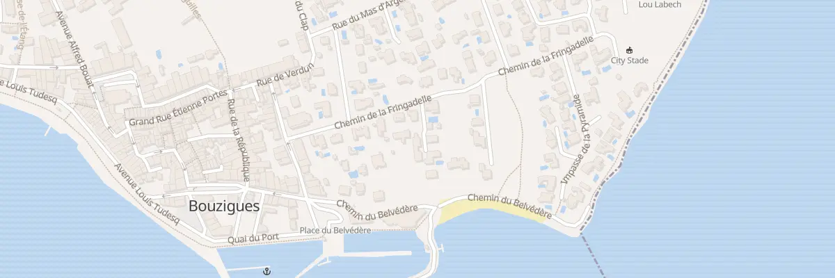 Plan du 172 Che de la Fringadelle à Bouzigues