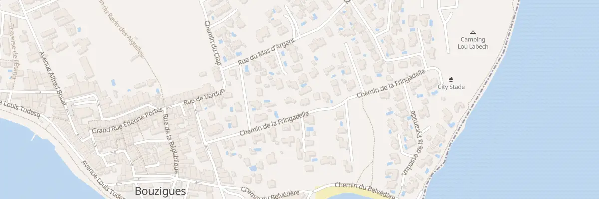Plan du 176 Che de la Fringadelle à Bouzigues