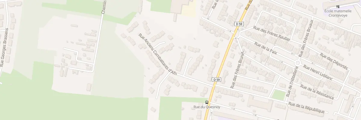 Plan du 25 Rue Anciens Combattants d’Afn à Quiévrechain