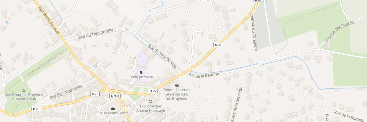 Plan du 23 Vc Tour de Ville à Bruyères-et-Montbérault