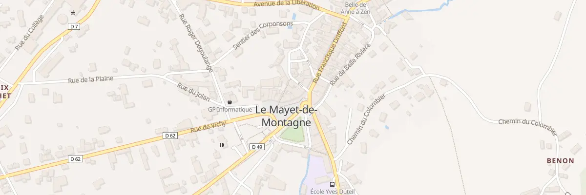 Plan du 49 Pl aux Foires au Mayet-de-Montagne