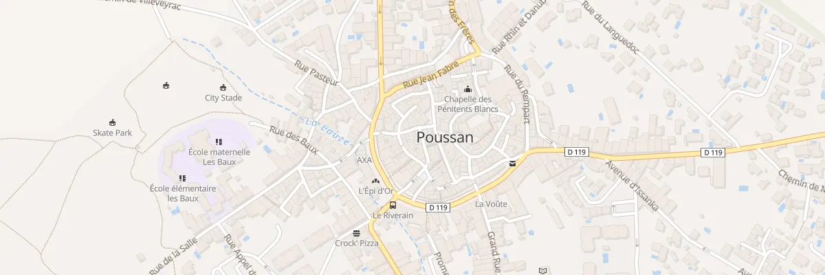 Plan du 2 Rue Olivier de Montlucon à Poussan