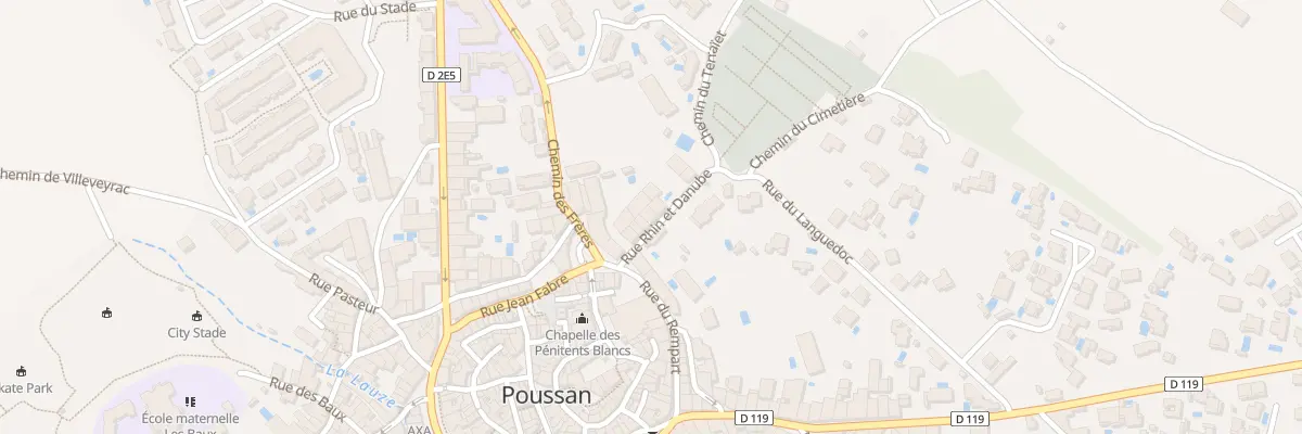 Plan du 7 Rue Rhin et Danube à Poussan