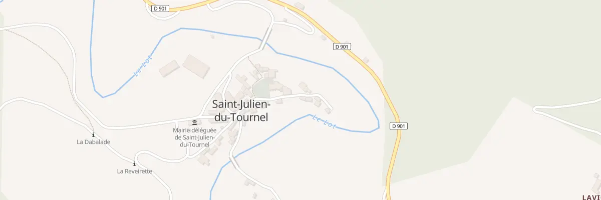 Plan du 5074 St Julien du Tournel Bourg à Mont Lozère et Goulet