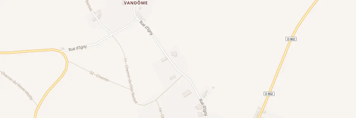 Plan du 10 Rue d’Igny à Vézilly