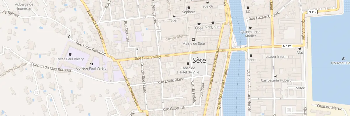 Plan du 15 Rue Paul Valéry à Sète