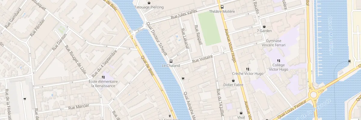 Plan du 3 Rue Voltaire à Sète