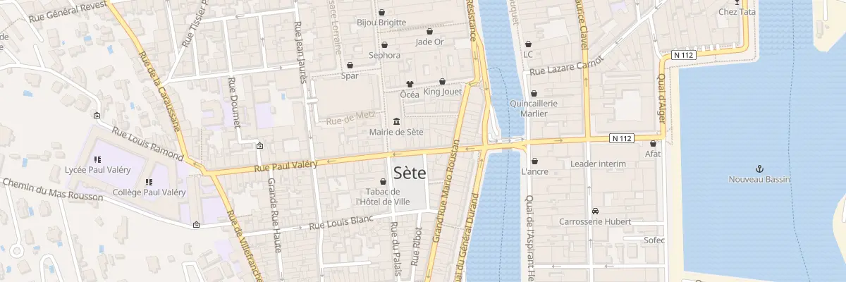 Plan du 14 Rue Paul Valéry à Sète