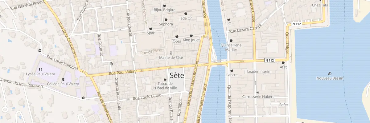 Plan du 12 Rue Paul Valéry à Sète