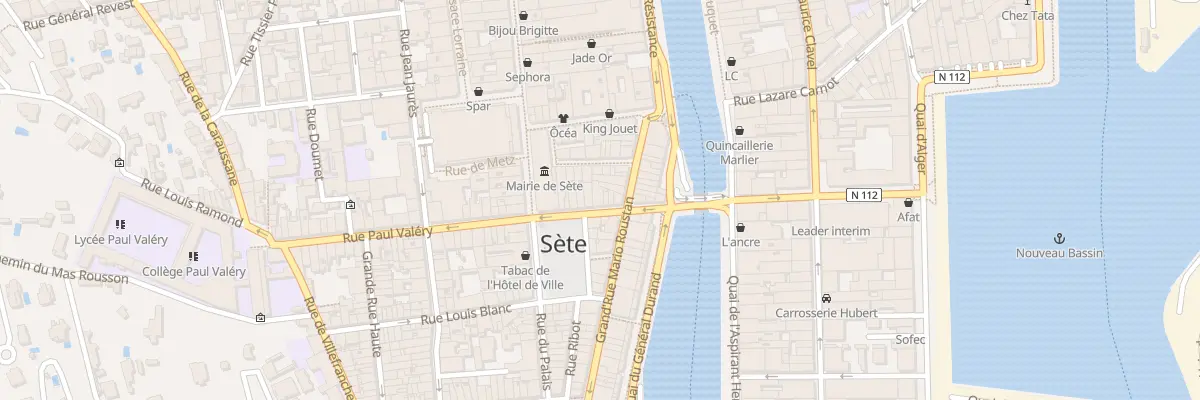Plan du 10 Rue Paul Valéry à Sète
