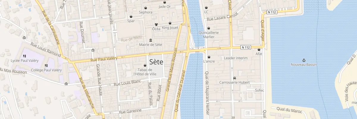 Plan du 25 Rue Grand Rue Mario Roustan à Sète