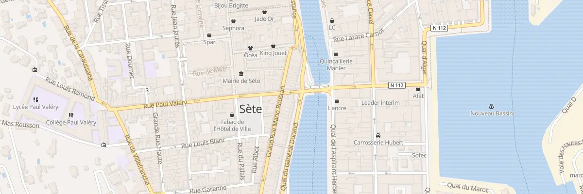 Plan du 1 Rue Paul Valéry à Sète