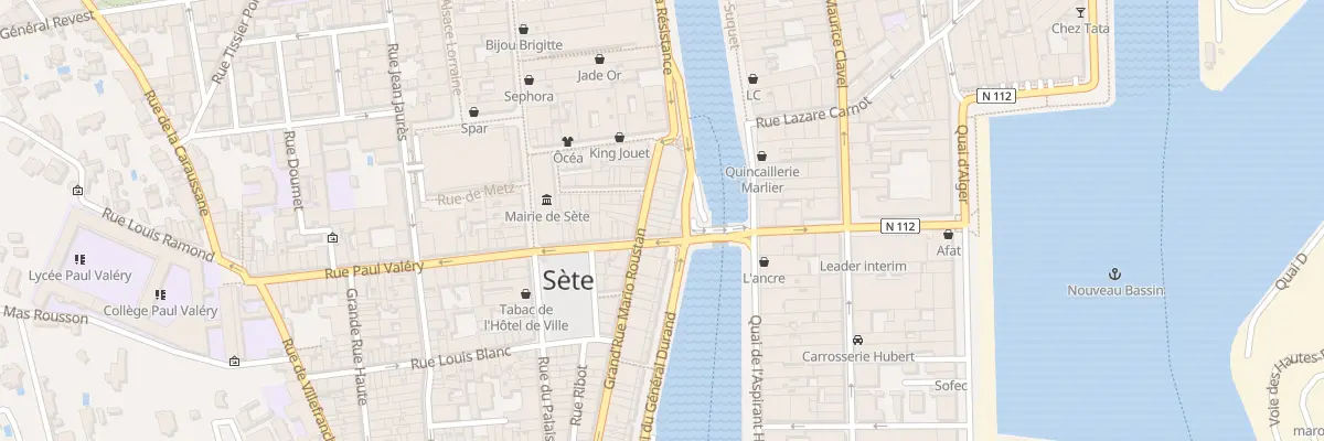 Plan du 15 Rue Grand Rue Mario Roustan à Sète