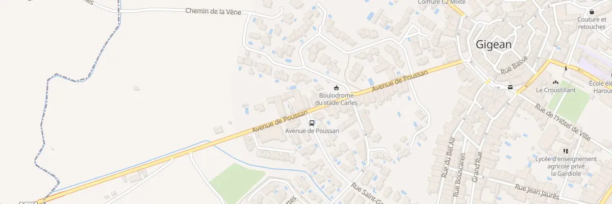 Plan du 16 Av de Poussan à Gigean