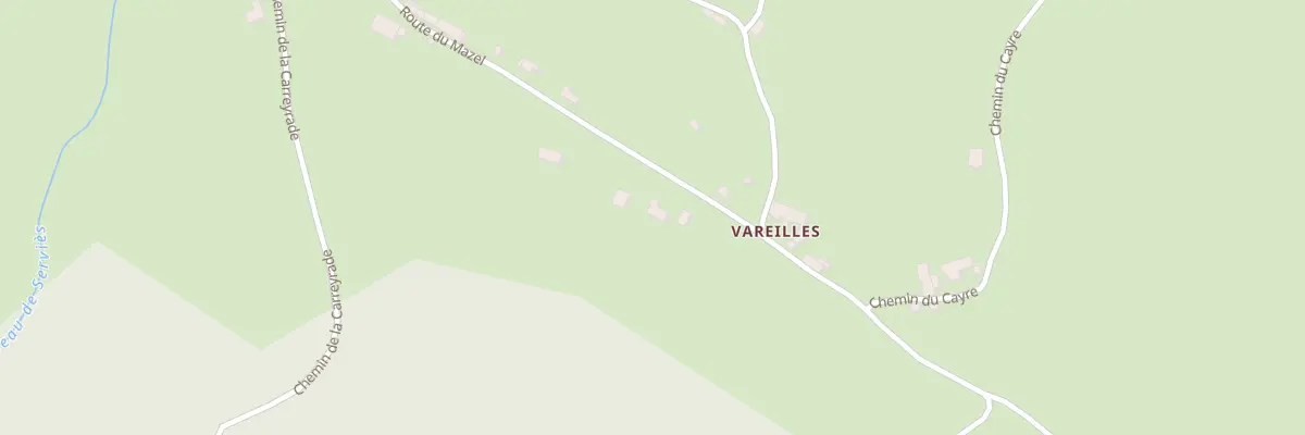 Plan du 5161 Vareilles à Mont Lozère et Goulet