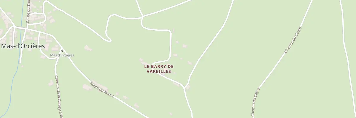 Plan du 340 Rue du Barry de Vareilles à Mont Lozère et Goulet